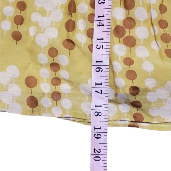 Vintage Y2k Fossil Silk Yellow Dot Printed Retro 70s Inspired Womens Mini Skirt - Picture 7 of 9